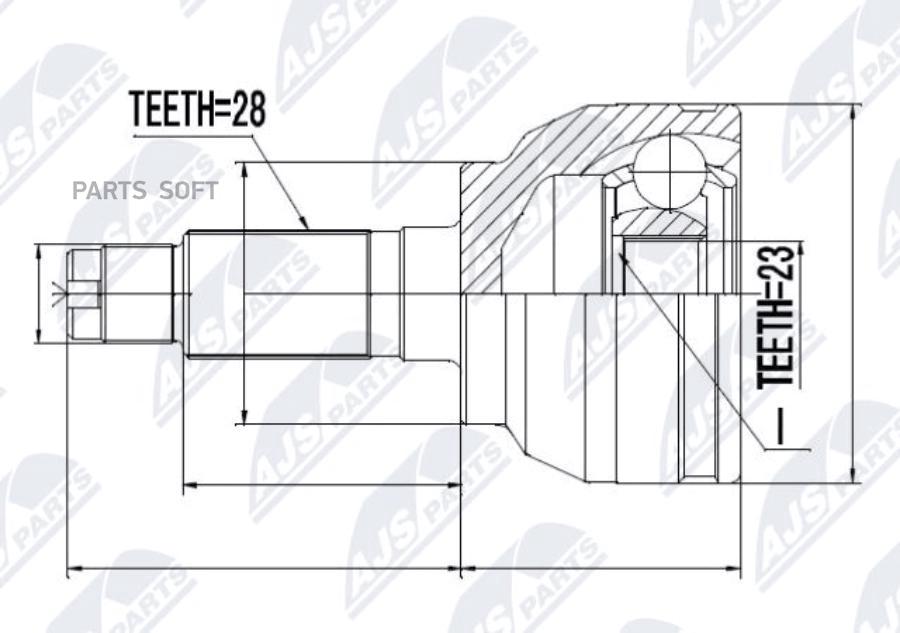 

NTY Шрус наруж 28x23 mazda 3/5
