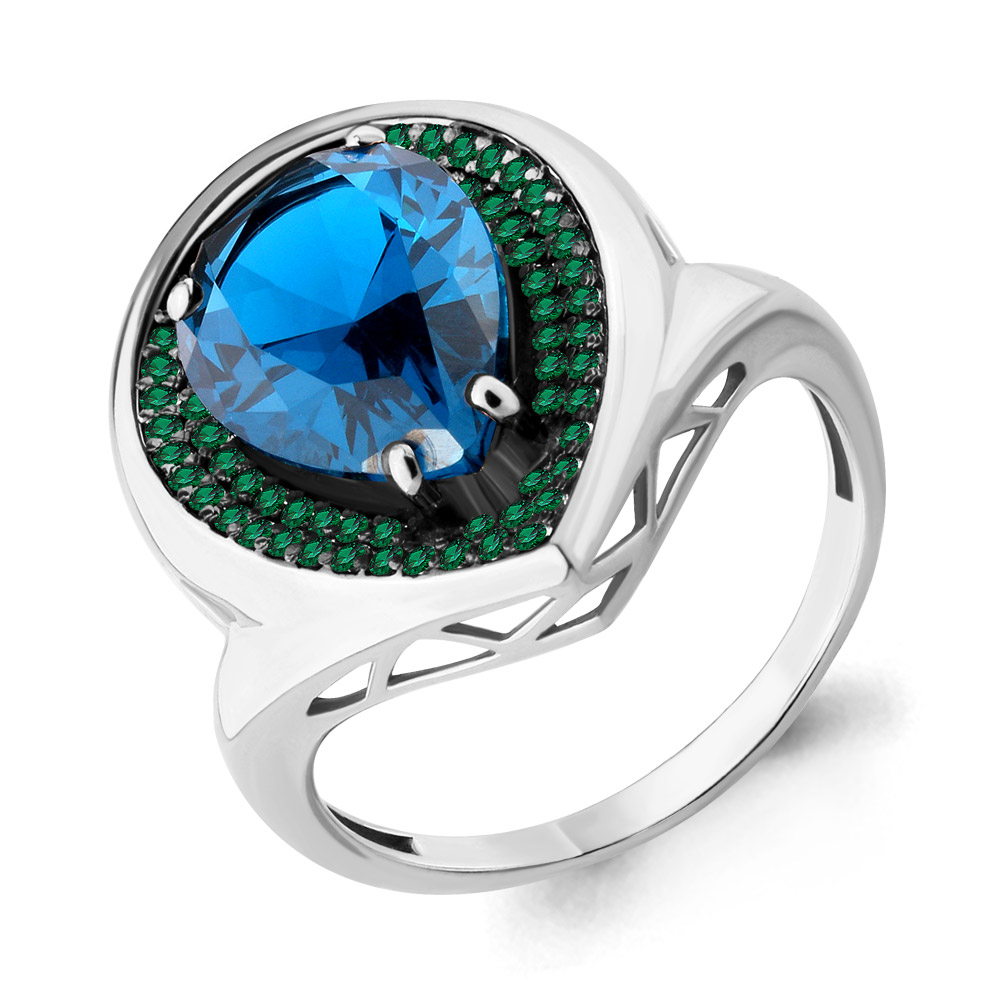 

Кольцо из серебра с топазом р. 17,5 Aquamarine 6903393Г_925_р, 6903393Г_925_р