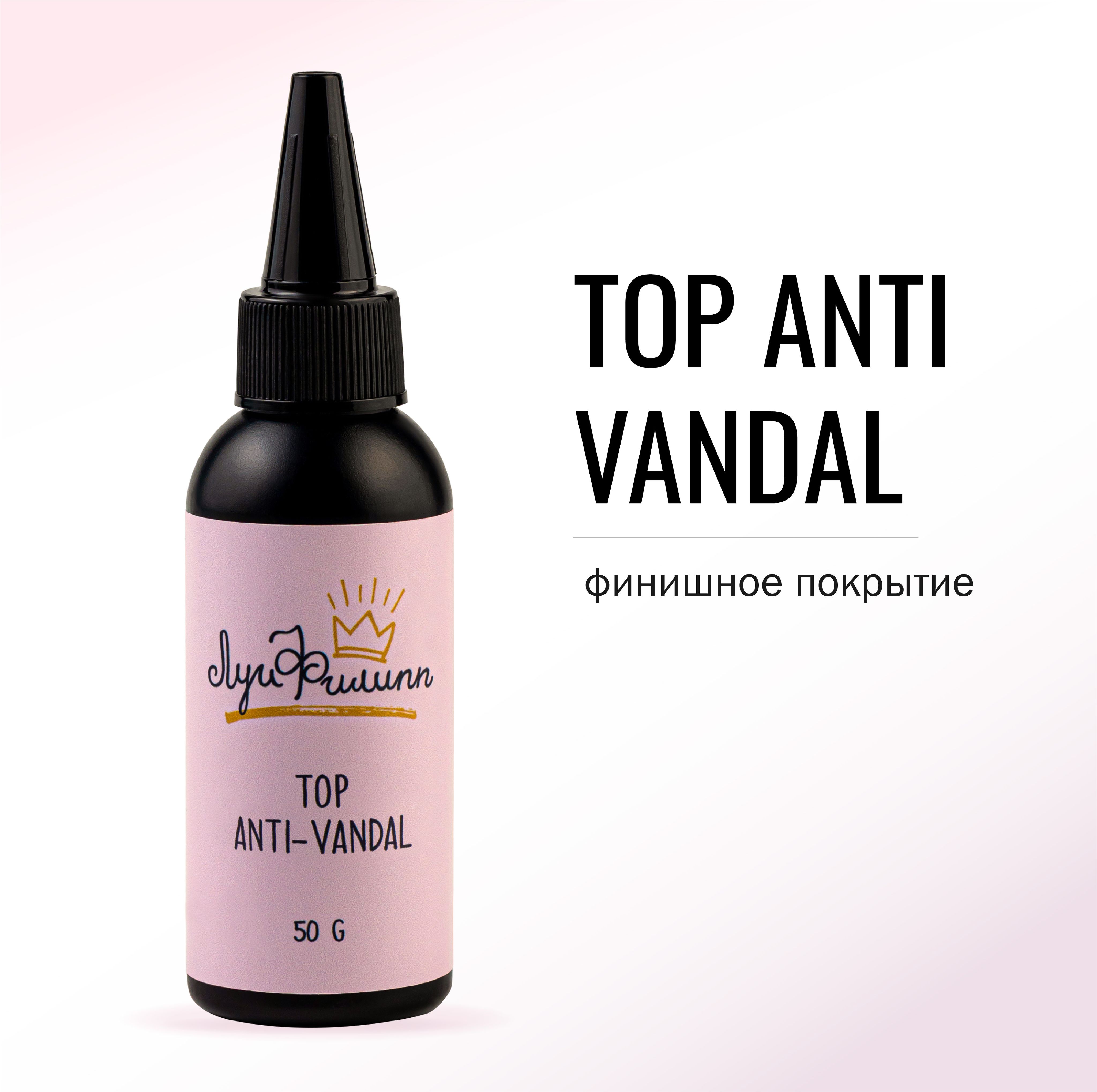 Глянцевый топ для ногтей Луи Филипп Антивандальный Top Anti-vandal 50g