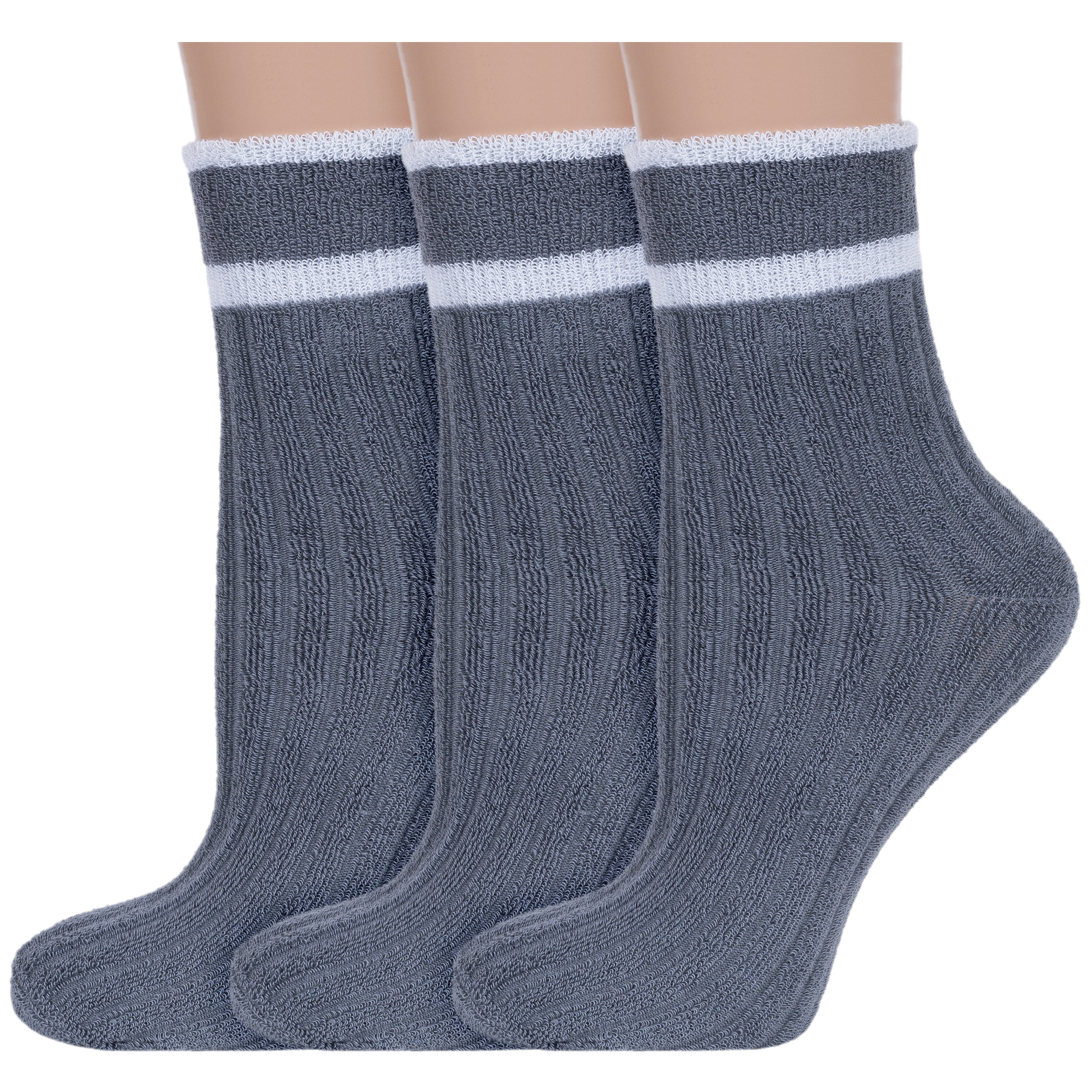 

Комплект носков женских Rusocks 3-Ж-1200 серых; белых 23-25, 3-Ж-1200