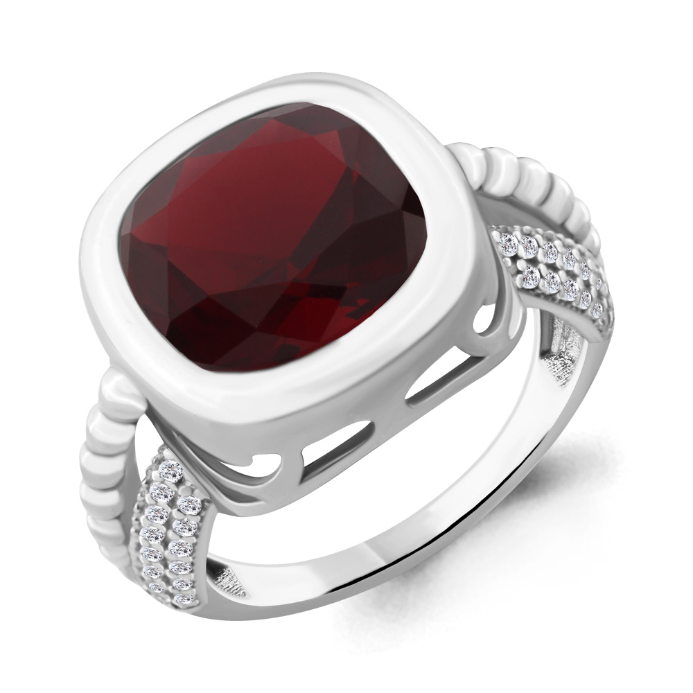 

Кольцо из серебра с гранатом р. 18 Aquamarine 6903485А_925_р, 6903485А_925_р
