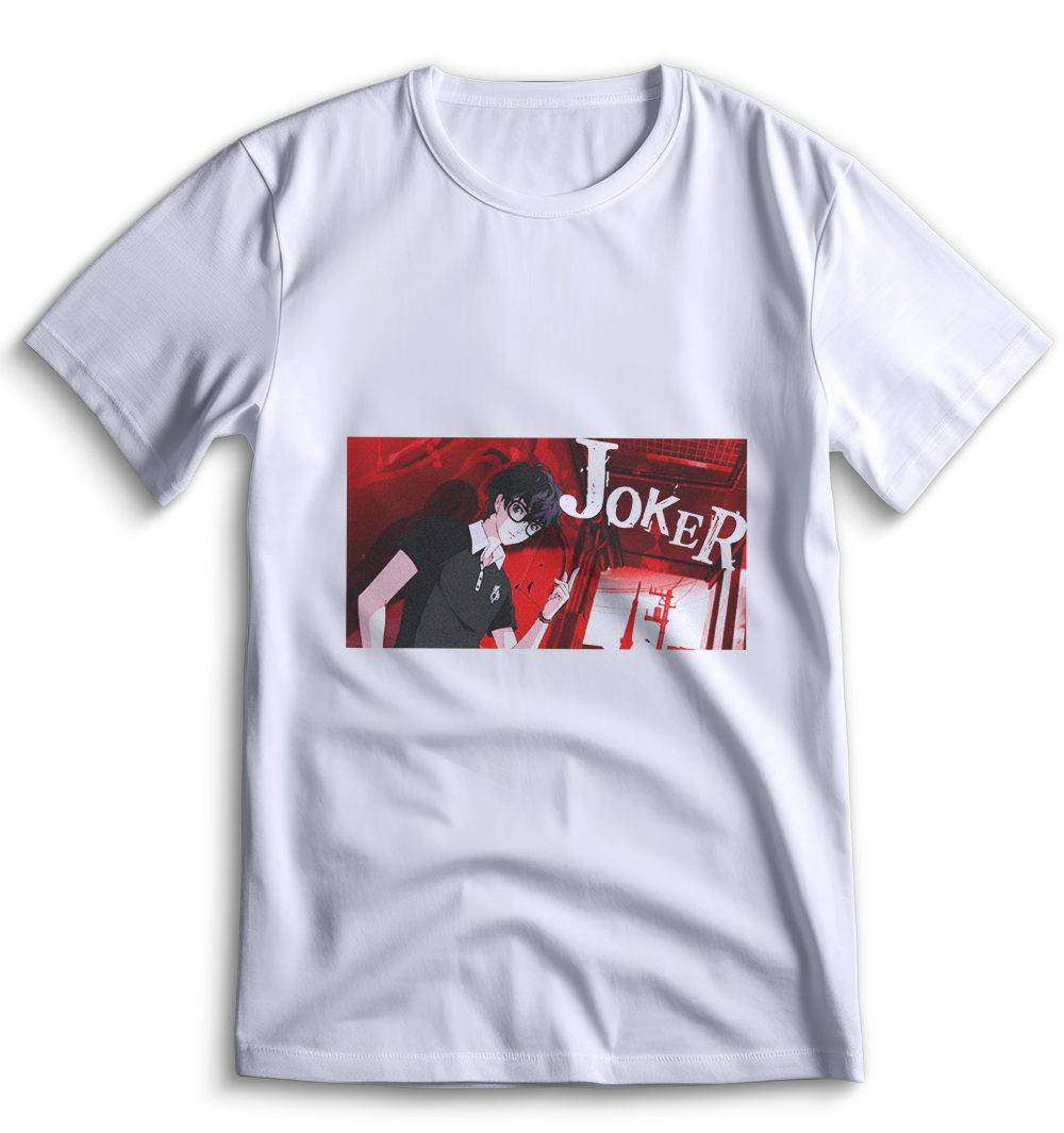 Белая футболка Top T-shirt с принтом Persona 5, размер M.