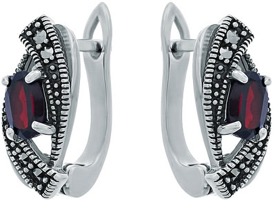 

Серьги из серебра с гранатом/марказитом Марказит HE1379-mr, HE1379-mr