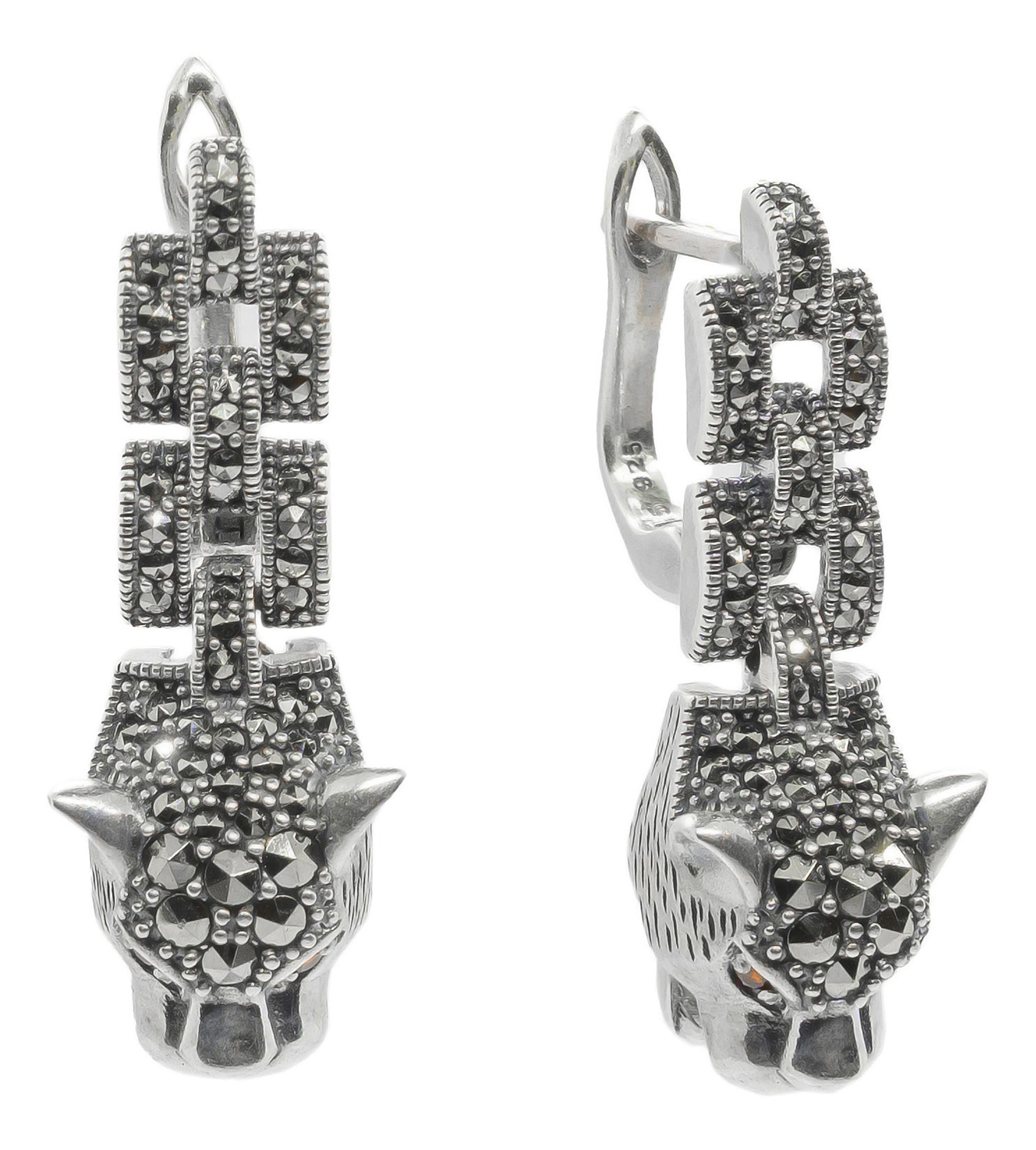 

Серьги из серебра с гранатом/марказитом Марказит HE1572-granat-mr, HE1572-granat-mr