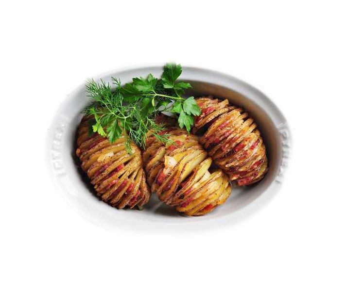 

Картофель запеченный с беконом и травами