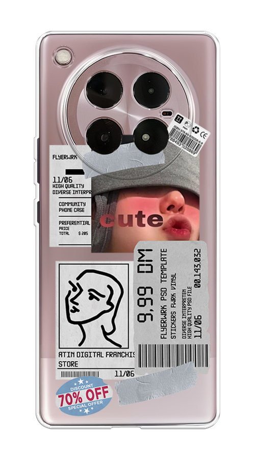 

Чехол на Infinix Zero 40 4G "Cute girl collage", Розовый;серый;голубой, 3106350-1