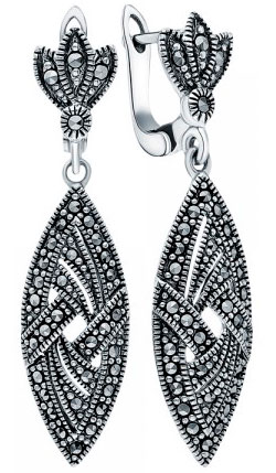 

Серьги из серебра с марказитом Марказит HE600-mr, HE600-mr