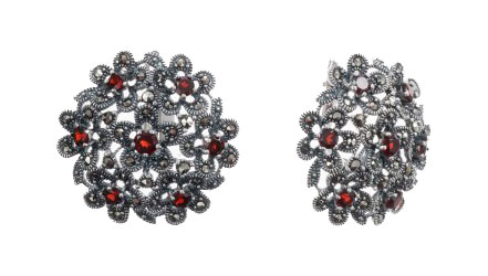 

Серьги из серебра с гранатом/марказитом Марказит HE713-granat-mr, HE713-granat-mr