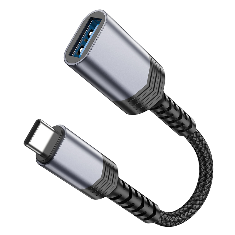 

Переходник Type-C (папа) - USB-A 3.0 (мама), HOCO, UA24, черный