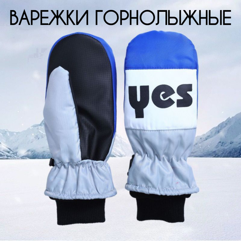 

Варежки горнолыжные, синий цвет, размер L ВАР-ЕССС, Серый;синий