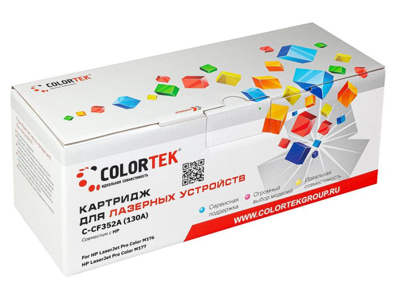 фото Картридж colortek (схожий с hp cf352a) (130a) yellow для hp laserjet pro color/cljp-m176