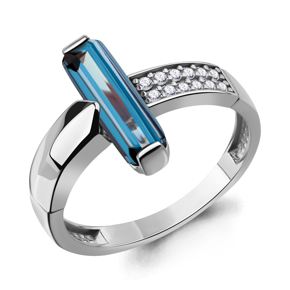 

Кольцо из серебра р.17,5 Zlatera 00072, топаз/фианит, 00072