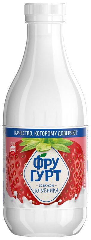 Кисломолочный напиток Фругурт со вкусом клубники 1% БЗМЖ 930 г