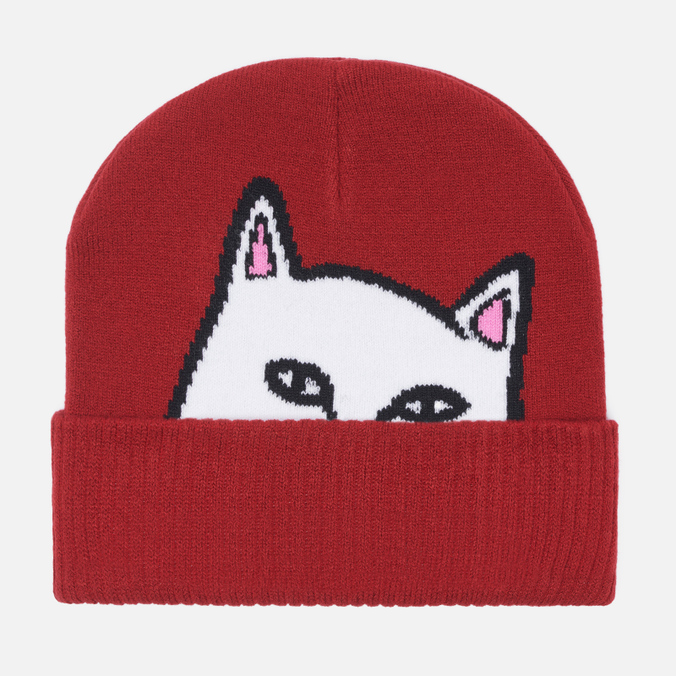 фото Шапка бини унисекс ripndip peeking nermal beanie, красный