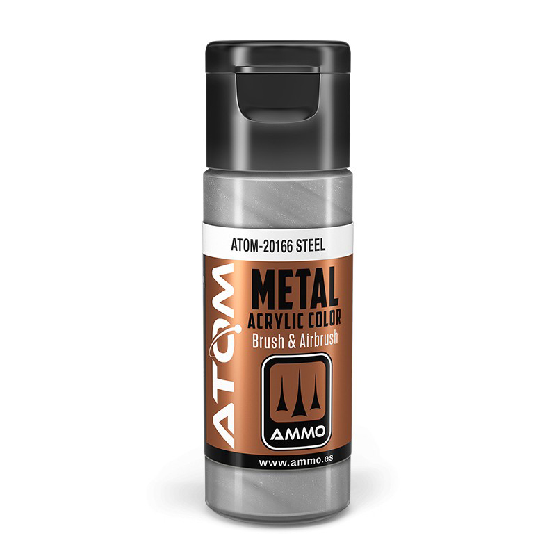 

Акриловая краска Ammo Mig Atom Color Metallic Сталь Steel ATOM20166