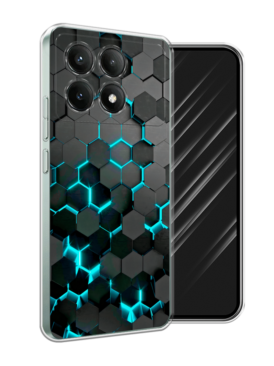

Чехол Awog на Poco X6 PRO 5G "Соты бирюзовые", Черный;бирюзовый;синий, 320950-1