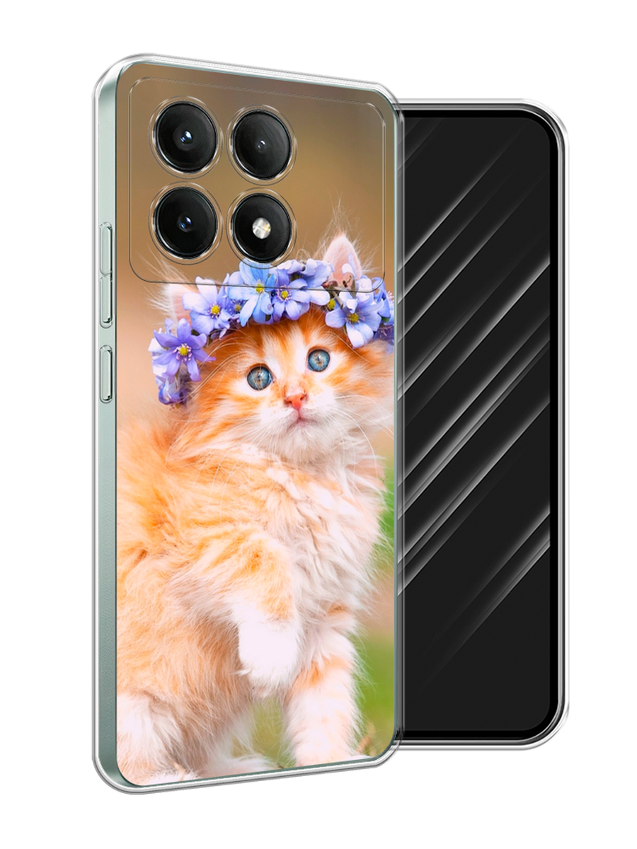 

Чехол Awog на Poco X6 PRO 5G "Рыжий кот в венке", Коричневый;синий, 320950-1