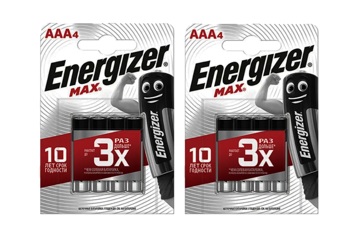 

Батарейки щелочные (алкалиновые) Energizer Max мизинчиковые AAA, 8 шт, Battery_Energizer_Max_AAA