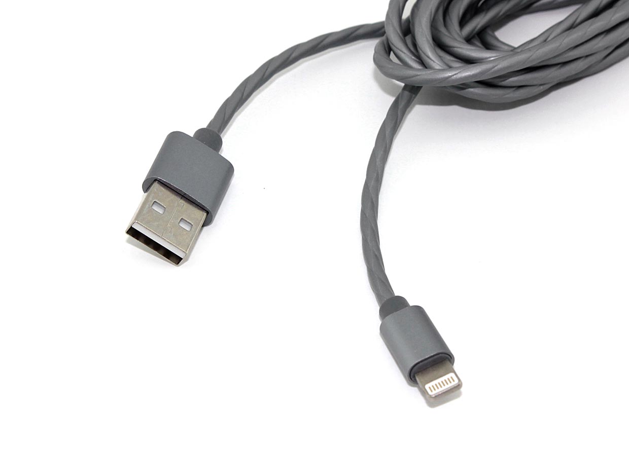 

Кабель для зарядки Apple Lightning 8Pin OEM 3 м, серый