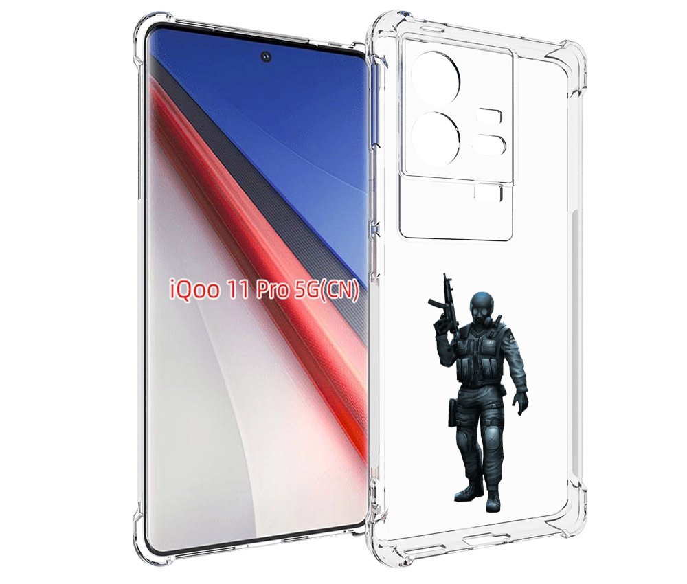 

Чехол бампер MyPads crossfire для Vivo iQOO 11 Pro противоударный, Прозрачный, Tocco