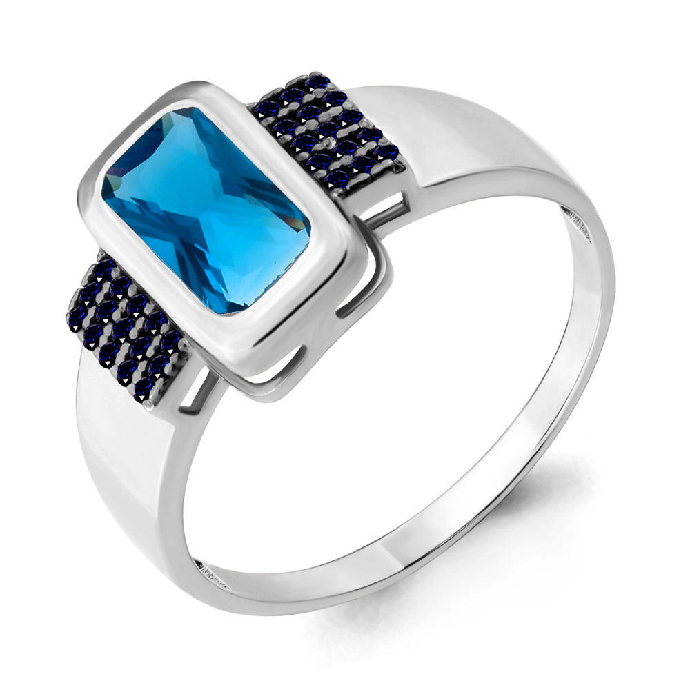 

Кольцо из серебра с сапфиром р. 17,5 Aquamarine 6903593Б_925_р, 6903593Б_925_р