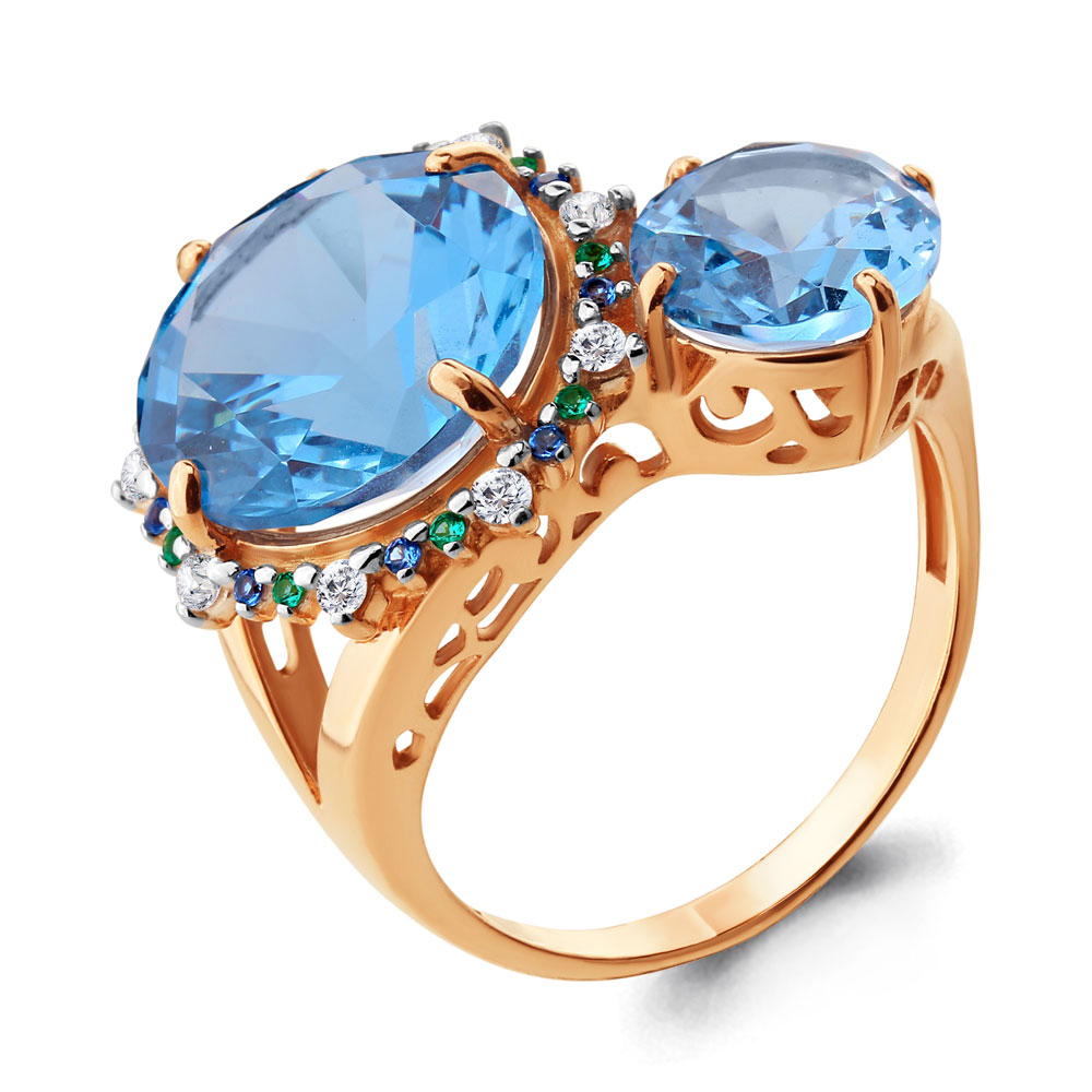 

Кольцо из серебра с сапфиром р. 17 Aquamarine 6903692БГ_925_з, 6903692БГ_925_з