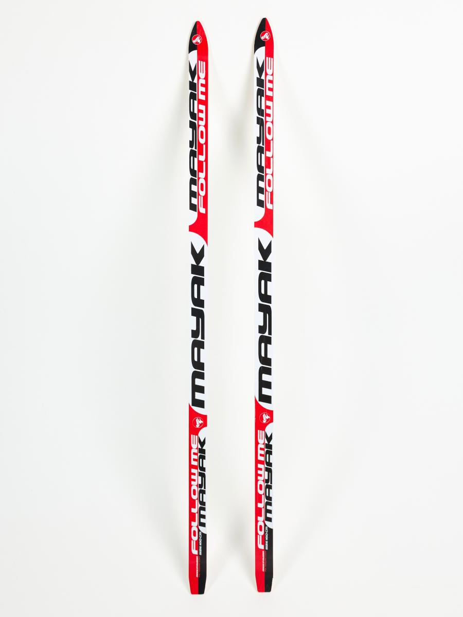 Лыжи подростковые, дерево, 160 см, красно-бело-черный