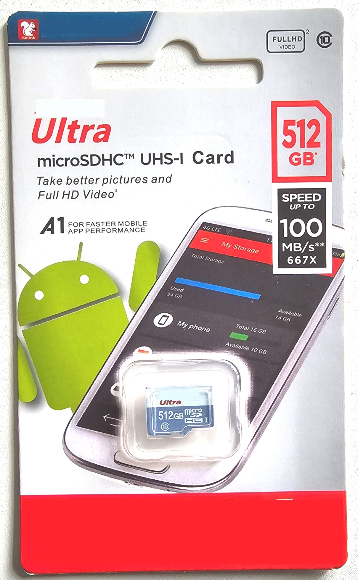 Карта памяти NoBrand Micro SDHC 512Гб NeW SD Ultra