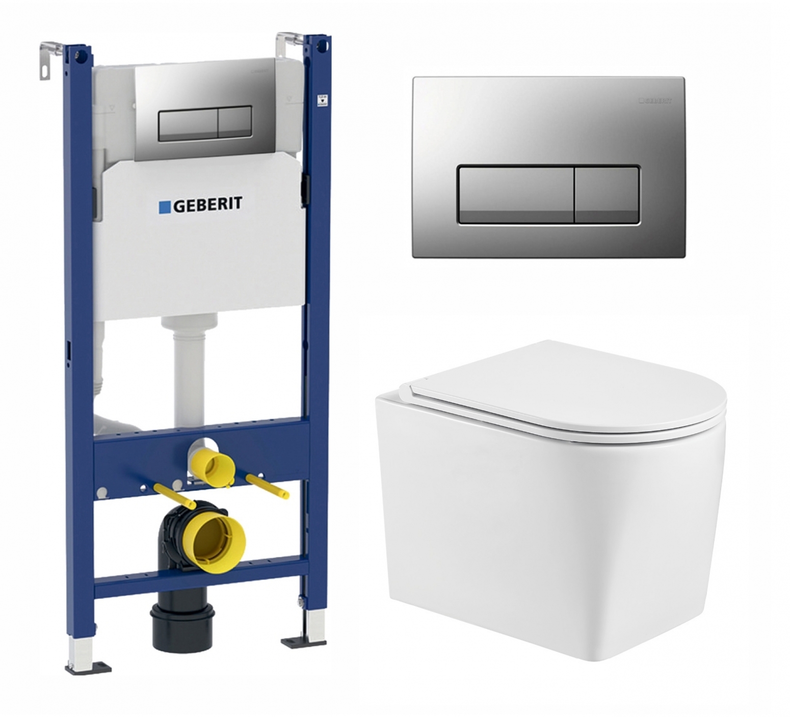 

Комплект инсталляция Geberit Duofix + Унитаз Nesenbach+ кнопка хром матовая
