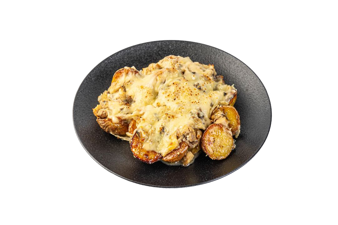 

Жаркое из картофеля ВкусВилл с грибами курицей и сливочным соусом 340 г