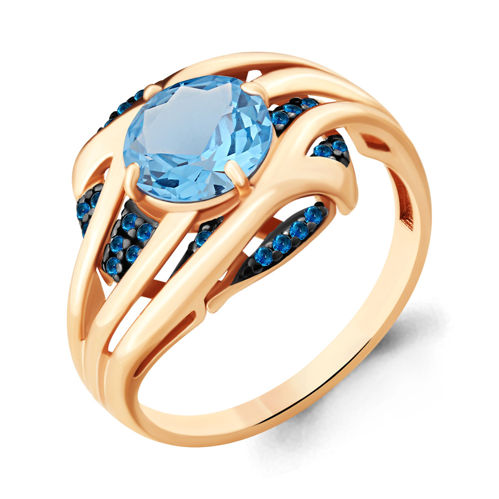 фото Кольцо из серебра с сапфиром р. 16 aquamarine 6903792б_925_з