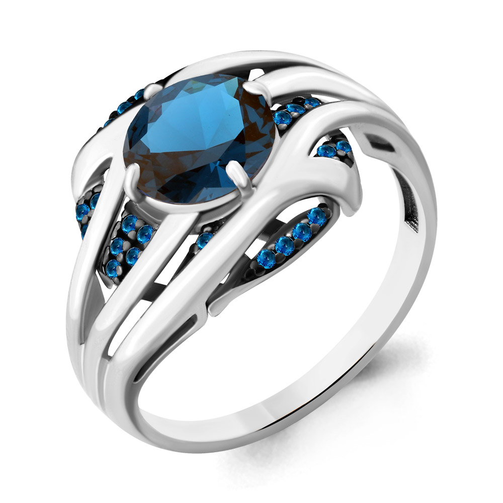 

Кольцо из серебра с сапфиром р.  Aquamarine 6903793Б_925_р, 6903793Б_925_р