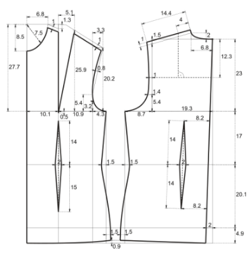 Схема и выкройка женской блузки-вышиванки Легенда F06, Диана Плюс