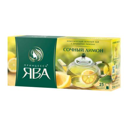 Чай зеленый Принцесса Ява Сочный Лимон 25 пакетиков
