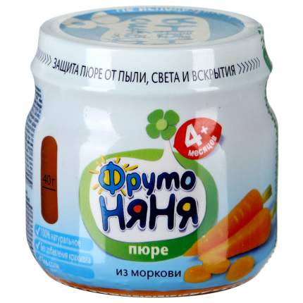 Пюре овощное ФрутоНяня Из моркови с 4 месяцев 80 г