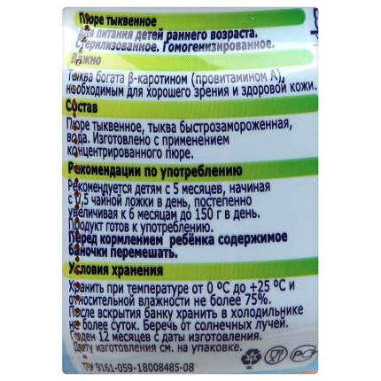 Пюре овощное ФрутоНяня Из тыквы с 5 месяцев 80 г