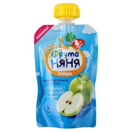 Пюре фруктовое ФрутоНяня из яблок с 4 мес. 90 г, 1 шт.