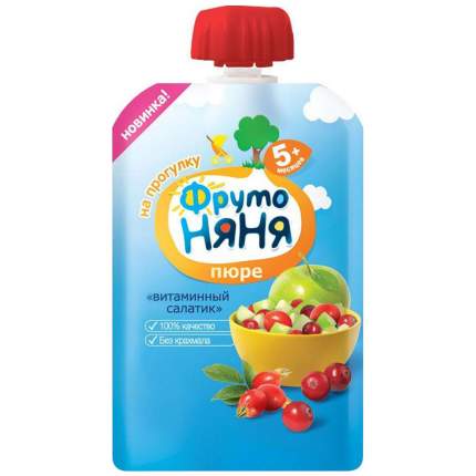 Пюре фруктовое ФрутоНяня Витаминный салатик с 5 мес. 90 г, 1 шт.