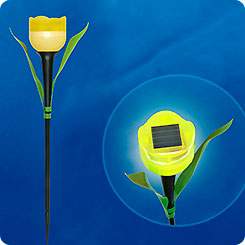 Светильник на солнечной батарее садовый Желтый тюльпан