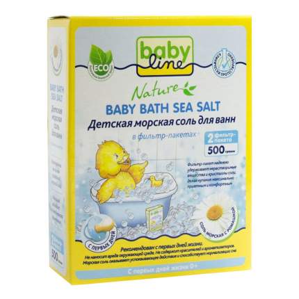 Детская морская соль для ванн babyline с ромашкой, 500 г