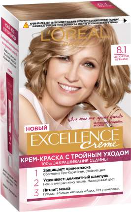 Крем-краска для волос L'Oreal Excellence стойкая тон 8.1 "Светло-русый пепельный"