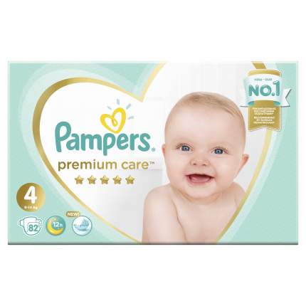 Подгузники Pampers Premium Care 4 (9-14 кг), 82 шт.