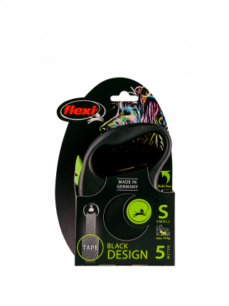 Поводок-рулетка Flexi Black Design tape S 5m 15 kg зеленый