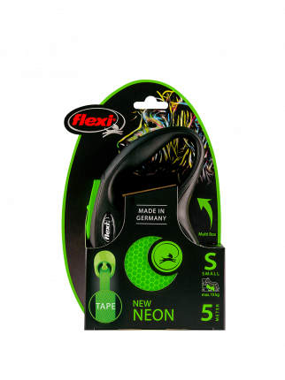 Поводок-рулетка Flexi New Neon S Tape 5m зеленый