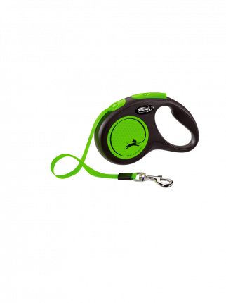 Поводок-рулетка Flexi New Neon S Tape 5m зеленый