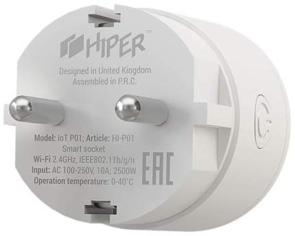 Умная розетка HIPER IoT P01 работает с Алисой (White)