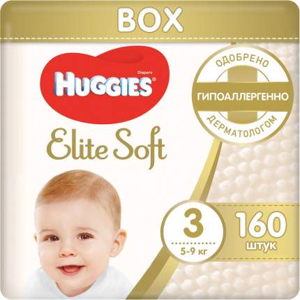 Подгузники Huggies Elite Soft 3 (5-9 кг), 160 шт.
