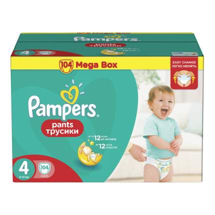 Подгузники-трусики Pampers Pants 4 (9-14 кг), 104 шт.