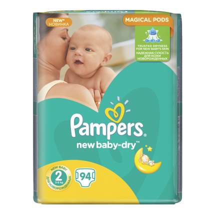 Подгузники Pampers New Baby-Dry 2 (4-8 кг), 94 шт.