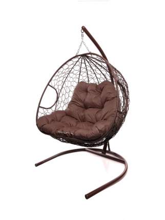 Подвесное кресло коричневое, Двойное ротанг 23071619 коричневая подушка